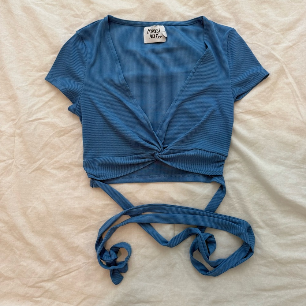 Princess Polly Blue Crop Top
